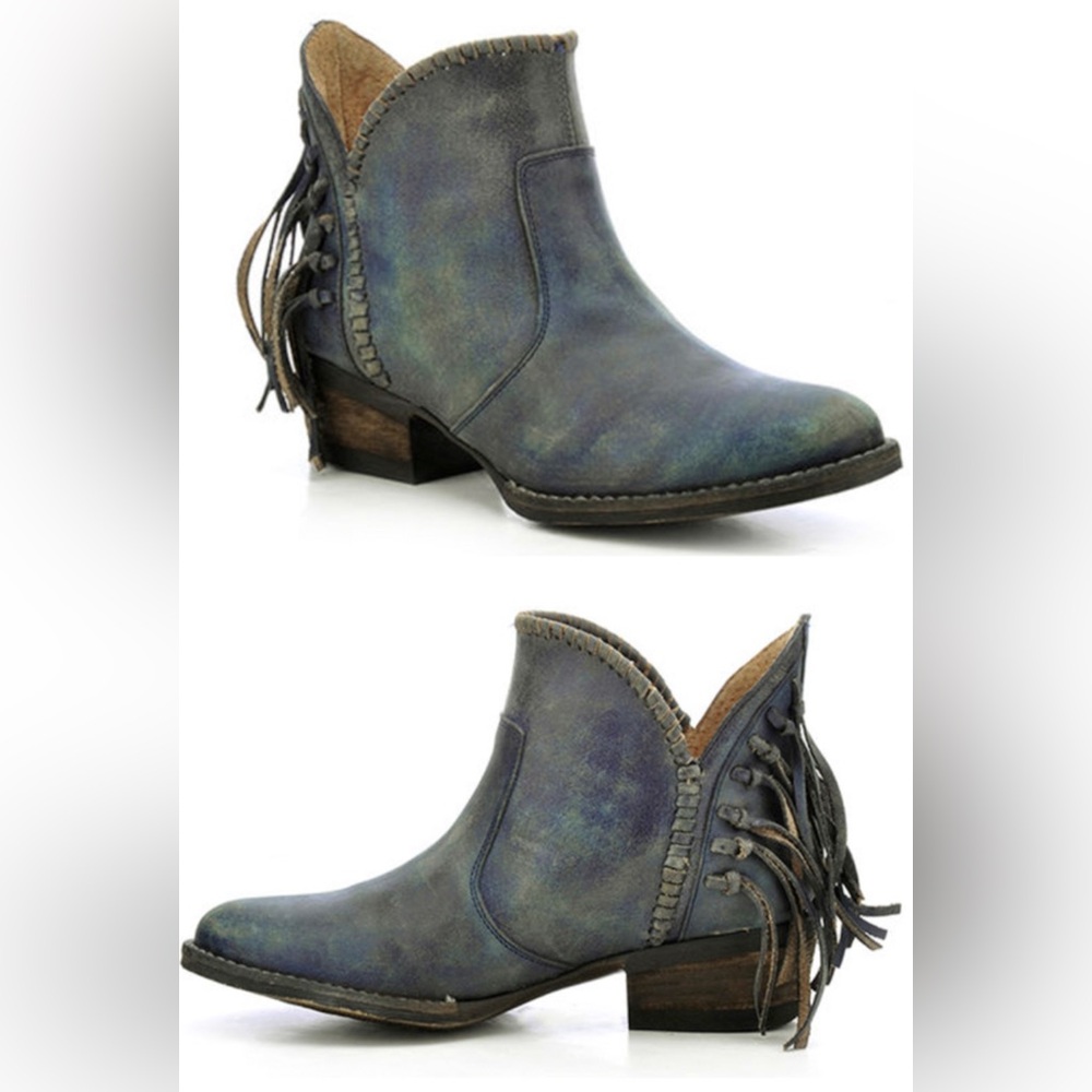 Circle G Fringe Slip-On Ankle Boots Women’s 8M Lovingly Worn